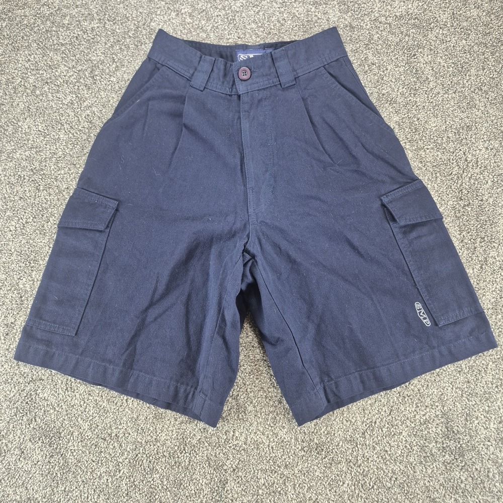Vintage SMP Shorts Space Ranger Mens 28 Navy Cargo Baggy Skate 90s Made in USA